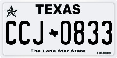 TX license plate CCJ0833