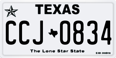 TX license plate CCJ0834