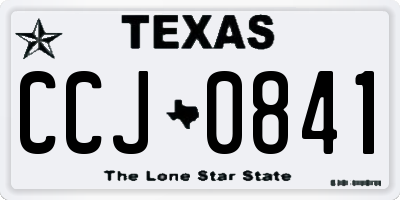 TX license plate CCJ0841