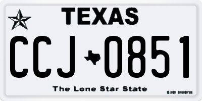TX license plate CCJ0851
