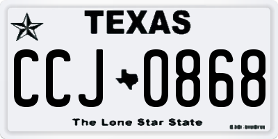TX license plate CCJ0868