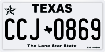 TX license plate CCJ0869