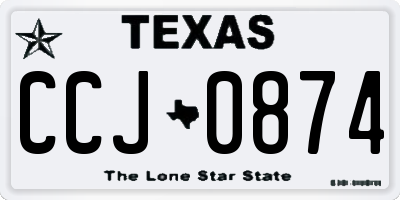 TX license plate CCJ0874