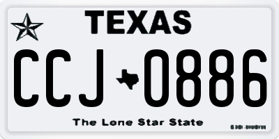 TX license plate CCJ0886