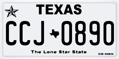 TX license plate CCJ0890