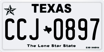 TX license plate CCJ0897