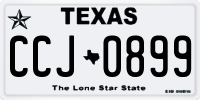 TX license plate CCJ0899
