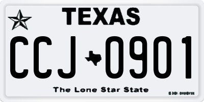 TX license plate CCJ0901