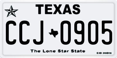 TX license plate CCJ0905