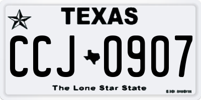 TX license plate CCJ0907