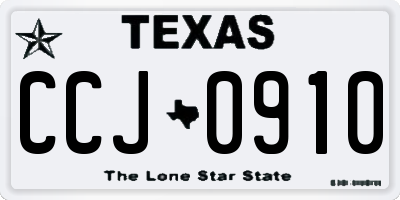 TX license plate CCJ0910