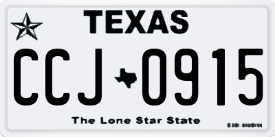 TX license plate CCJ0915