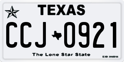 TX license plate CCJ0921