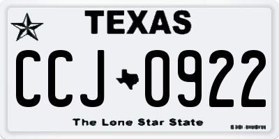 TX license plate CCJ0922