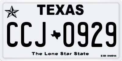 TX license plate CCJ0929