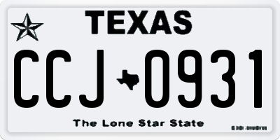 TX license plate CCJ0931