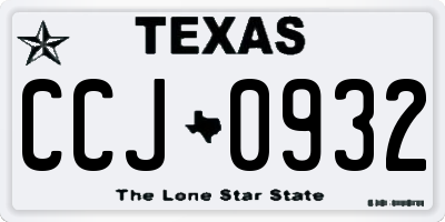 TX license plate CCJ0932
