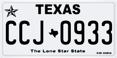 TX license plate CCJ0933
