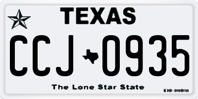 TX license plate CCJ0935