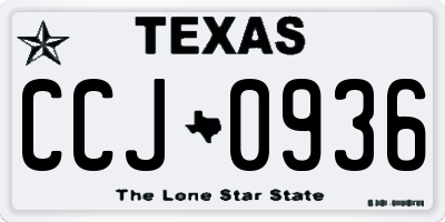 TX license plate CCJ0936