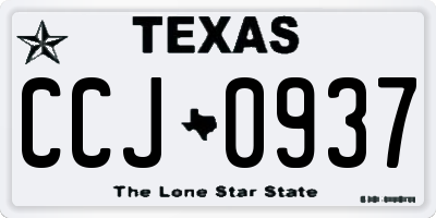 TX license plate CCJ0937