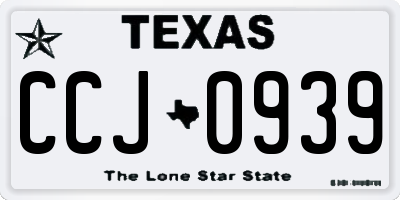 TX license plate CCJ0939