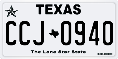 TX license plate CCJ0940