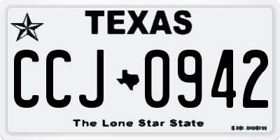 TX license plate CCJ0942