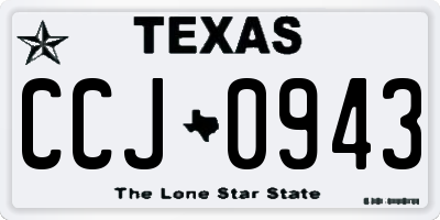 TX license plate CCJ0943