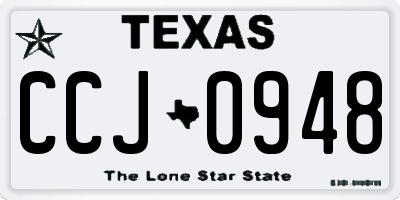 TX license plate CCJ0948