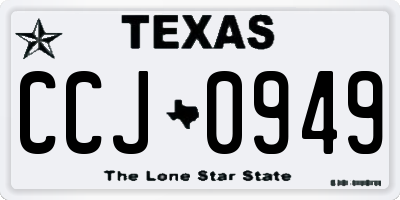TX license plate CCJ0949