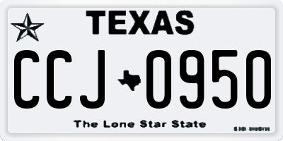 TX license plate CCJ0950