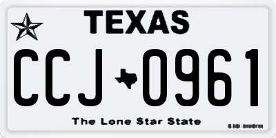 TX license plate CCJ0961