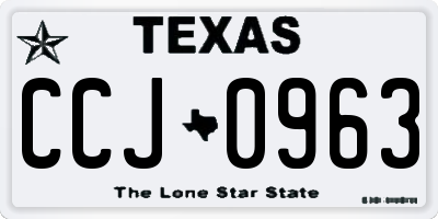 TX license plate CCJ0963