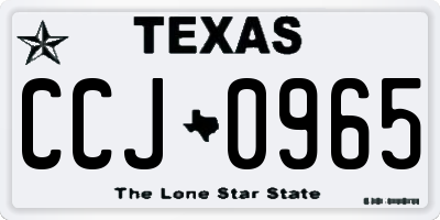 TX license plate CCJ0965