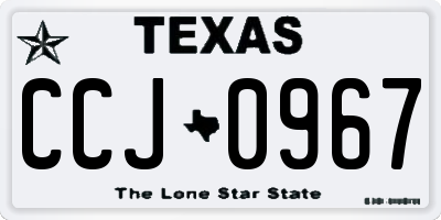 TX license plate CCJ0967