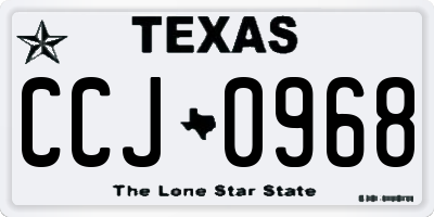 TX license plate CCJ0968