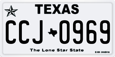 TX license plate CCJ0969