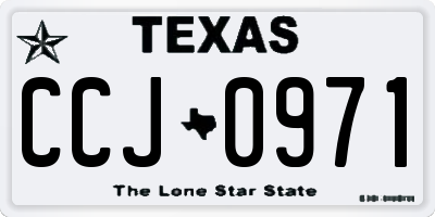 TX license plate CCJ0971