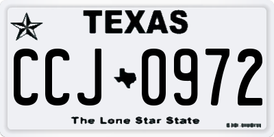 TX license plate CCJ0972