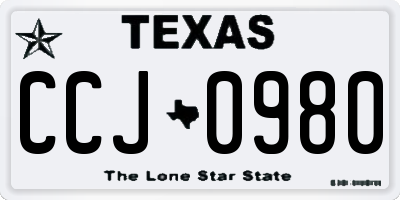 TX license plate CCJ0980