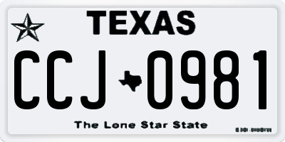 TX license plate CCJ0981