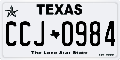 TX license plate CCJ0984