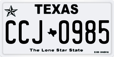 TX license plate CCJ0985