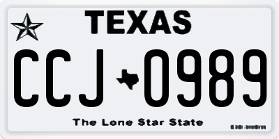 TX license plate CCJ0989