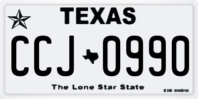 TX license plate CCJ0990