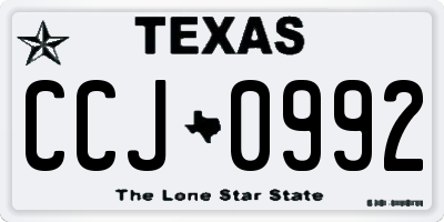 TX license plate CCJ0992