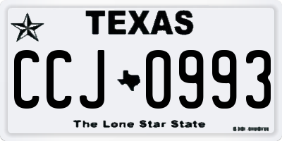 TX license plate CCJ0993