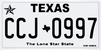 TX license plate CCJ0997