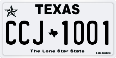 TX license plate CCJ1001